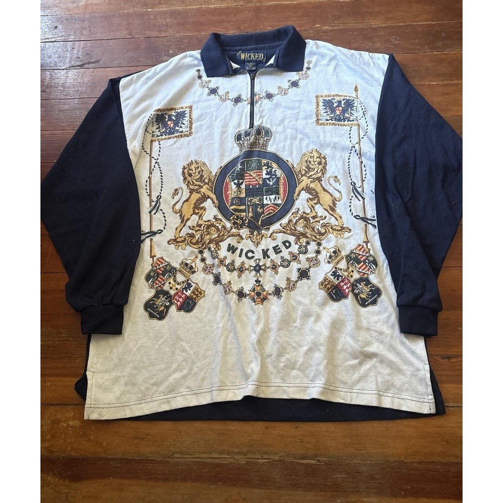 Vintage WICKED Shirt Adult XXL CREST POLO STYLE